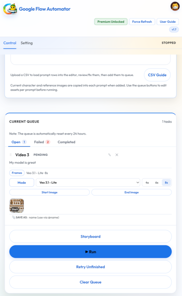 Google Flow Automator Control Panel
